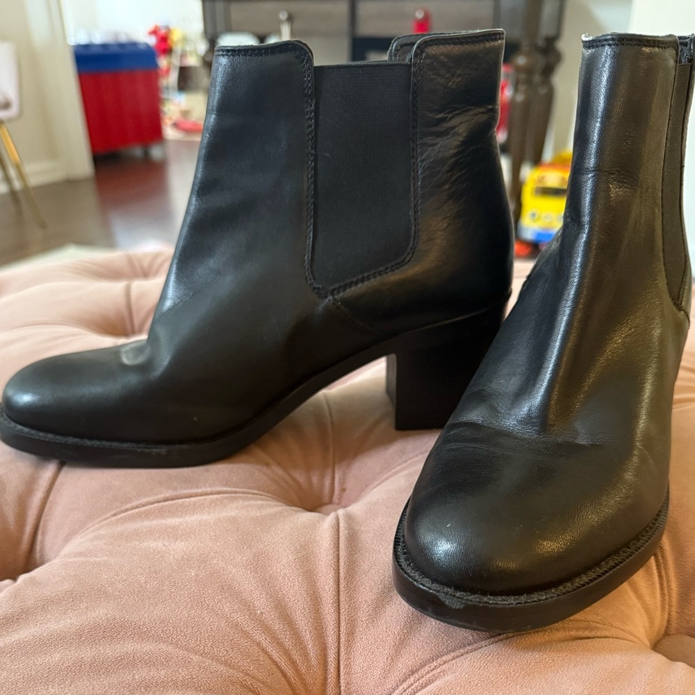 Clark’s black real leather ankle boots